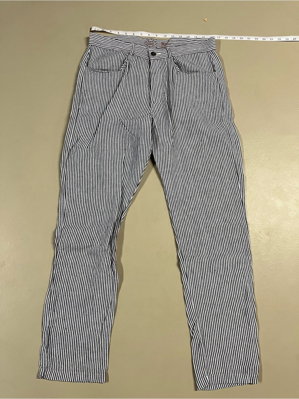 Alex Crane Cham Pants - Lines - 100% Linen - size 32